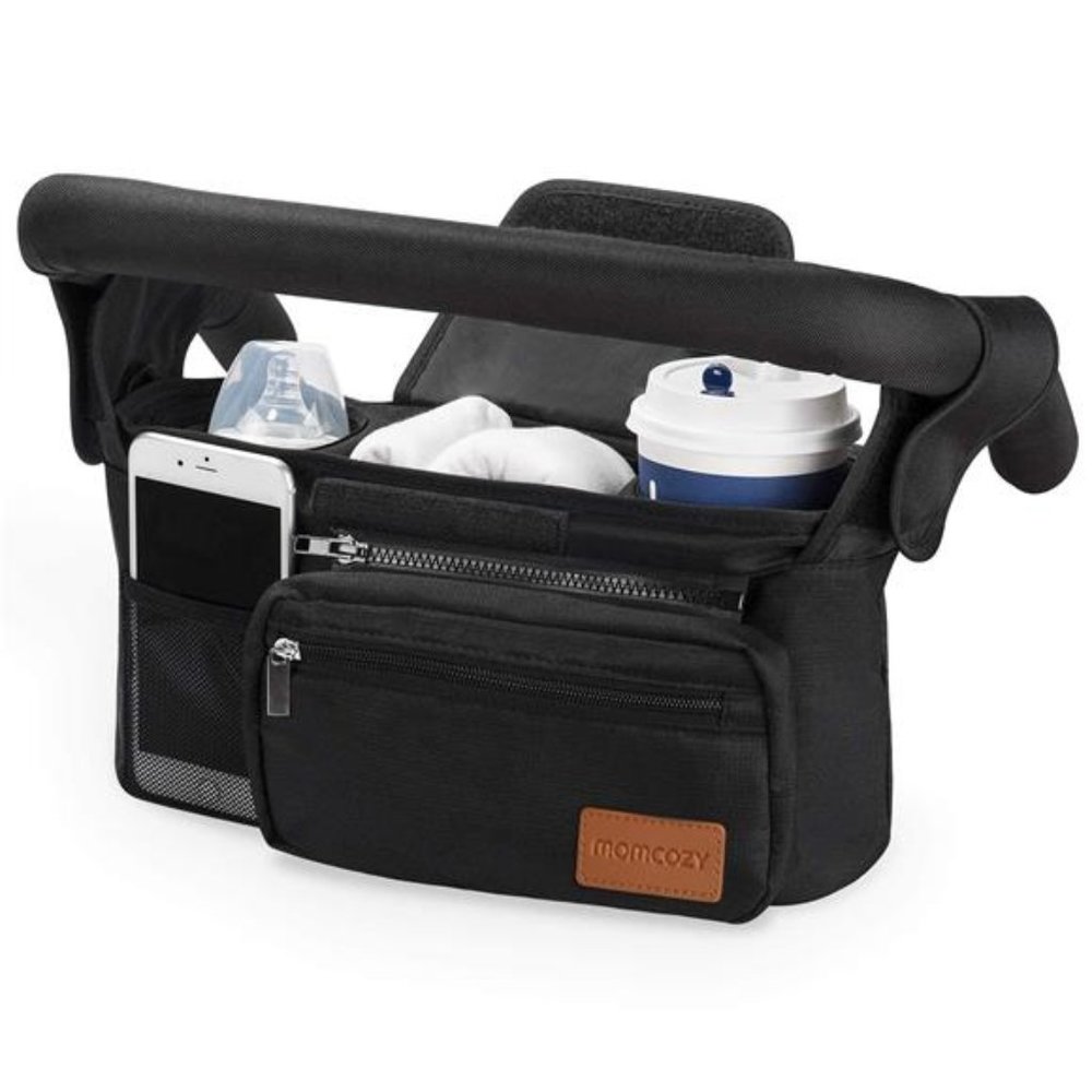 Universal Stroller Organizer with Insulated Cup Holder Detachable Phone Bag